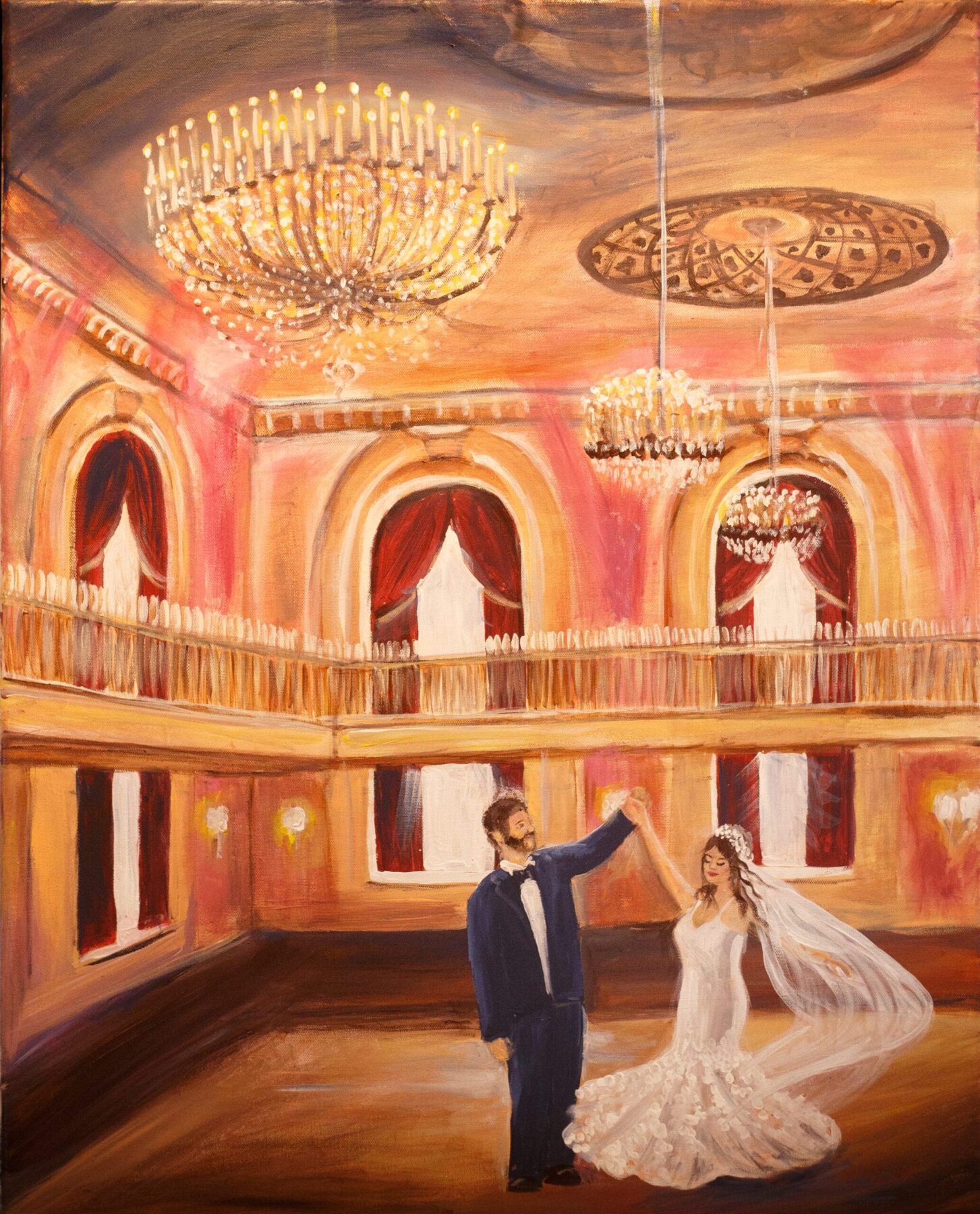 omni william penn wedding painting