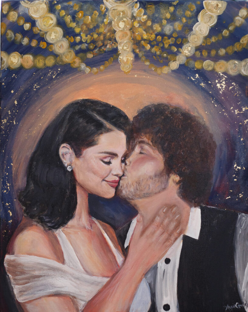 selena gomez benny blanco wedding painting
