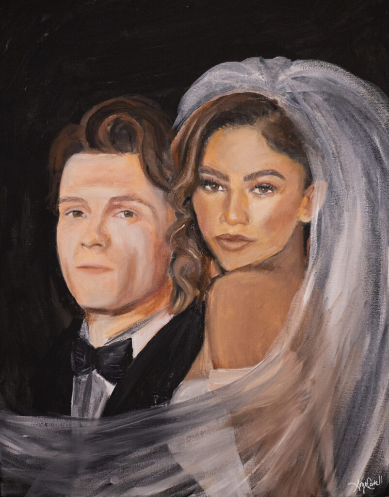 zendaya and tom holland wedding painting