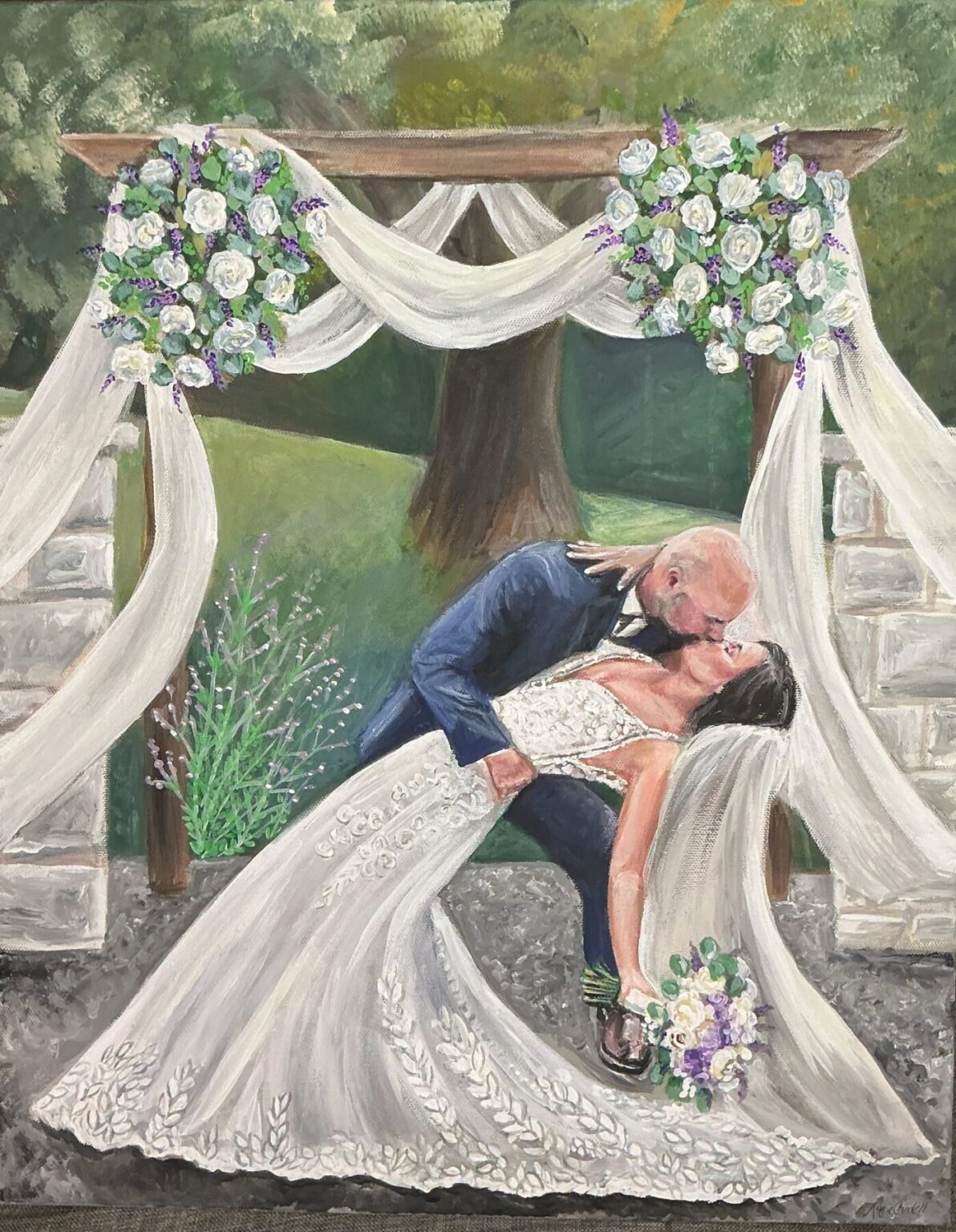 white oak 1838 live wedding painter